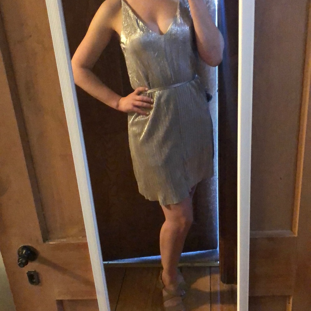 Silver mini dress